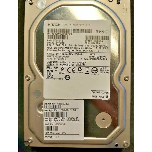 Внутренний жесткий диск HGST HUA723020ALA640 2 Тб 6500₽