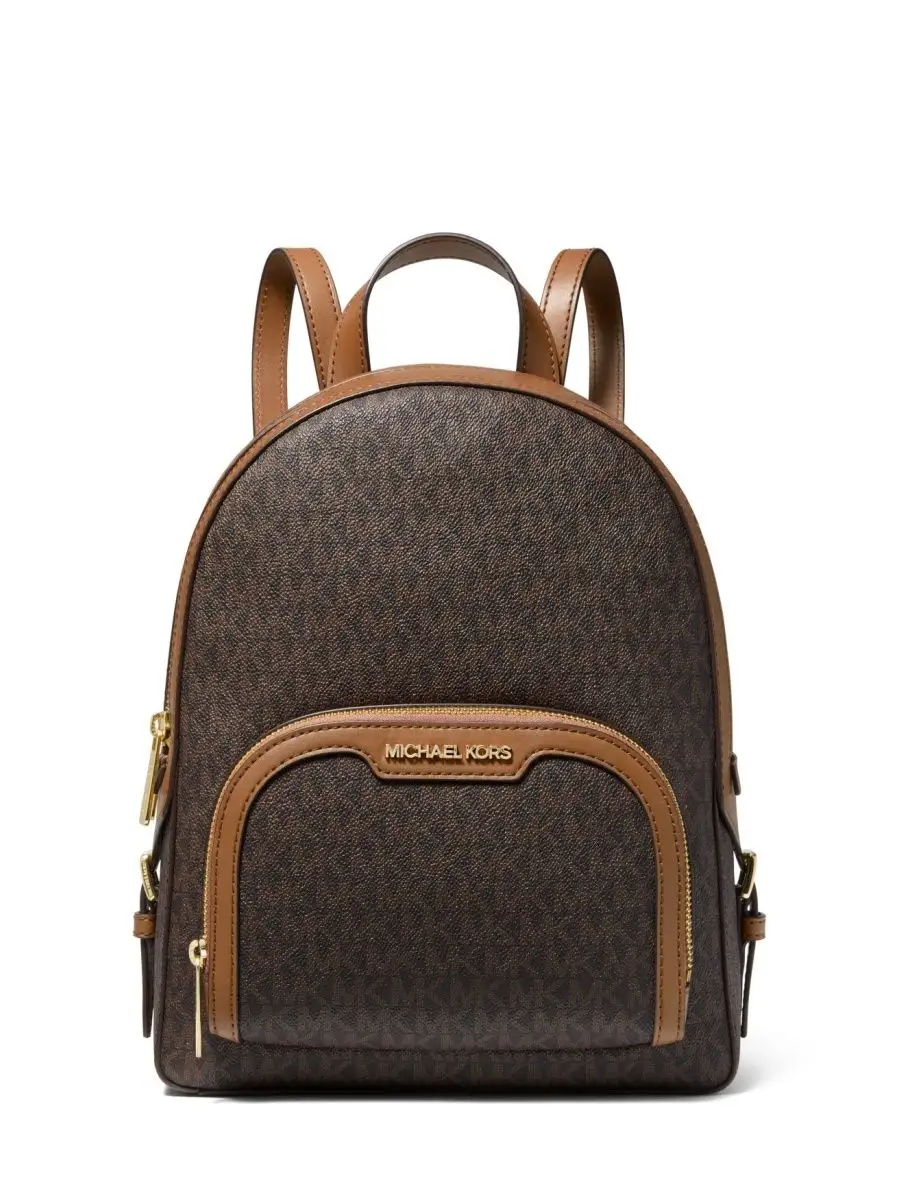 Рюкзак MICHAEL KORS Michael Kors Jaycee Medium Logo Backpack Brown Михаэль Корс Коричневый рюкзак золотая фурнитура средний лого 35S2G8TB2B 