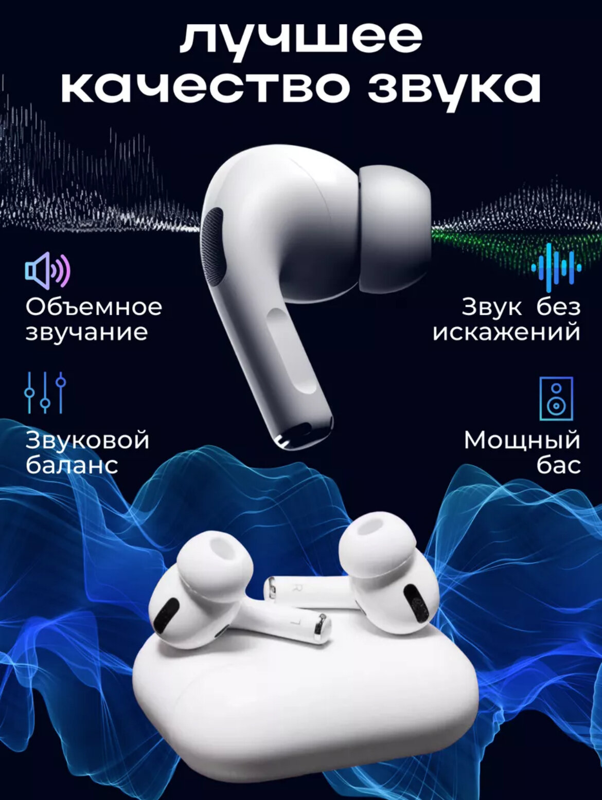 Беспроводные наушники Pods Pro , с шумоподавлением