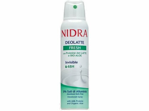 Дезодорант-аэрозоль освежающий NIDRA fresh milk deodorant spray with milk proteins