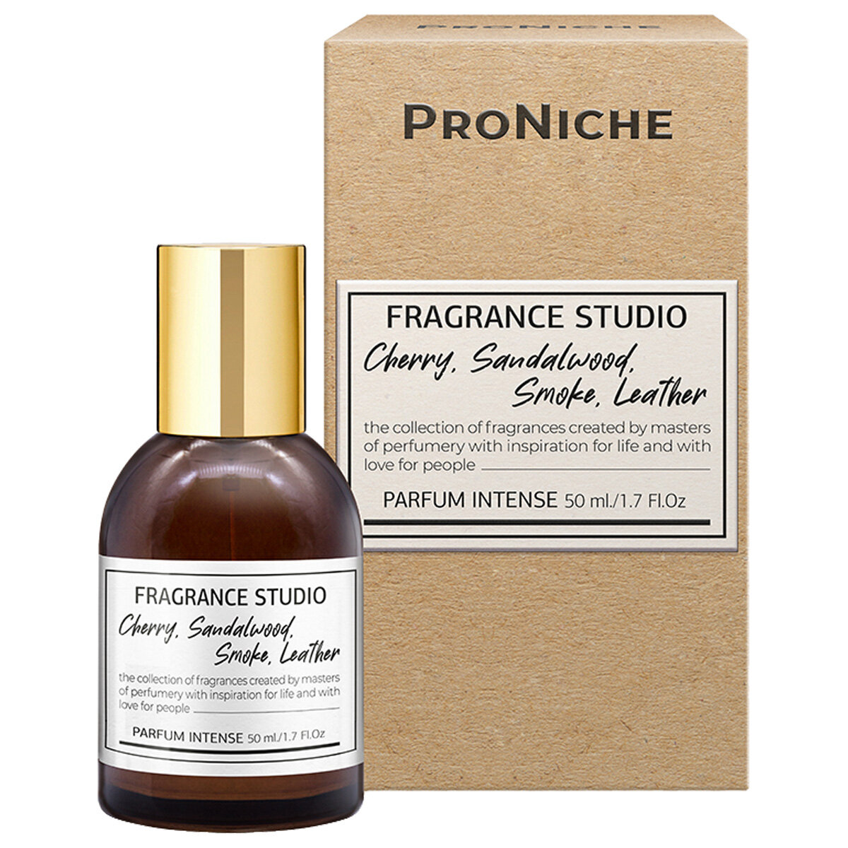 Парфюмерная вода ProNiche женская Fragrance Studio Cherry, Sandalwood, Smoke, Leather 50мл