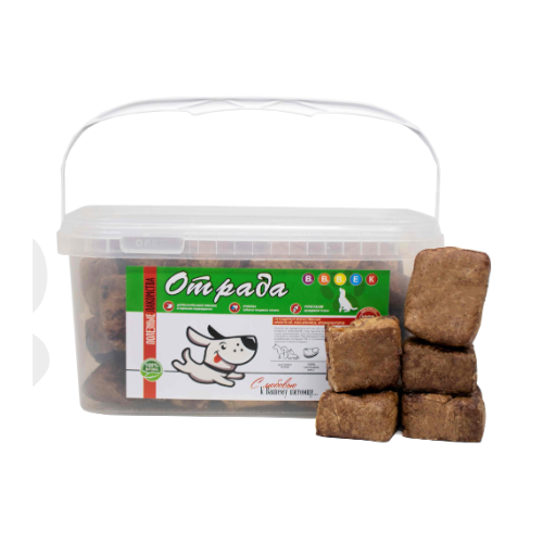 Отрада Лакомство для собак Легкое говяжье крупное печеное в банке 2 л 250 г