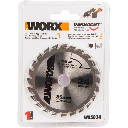 Пильный диск твердосплавный WORX WA5034 24Т ТСТ пильный диск универсальный worx wa8304