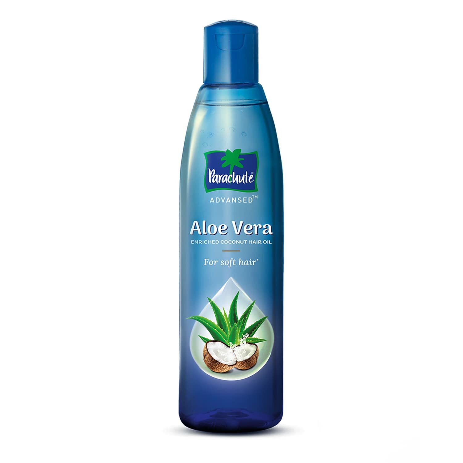 Parachute Advansed ALOE VERA Enriched Coconut HAIR OIL, Marico Limited (Кокосовое масло для волос, обогащенное алое (Алое) вера, для мягких волос, Парашют), 150 мл.