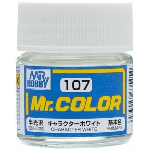 Mr.Color Краска эмалевая цвет Белый полуматовый, 10мл c151 mr hobby краска акриловая на растворителе белый перламутровый 10 мл