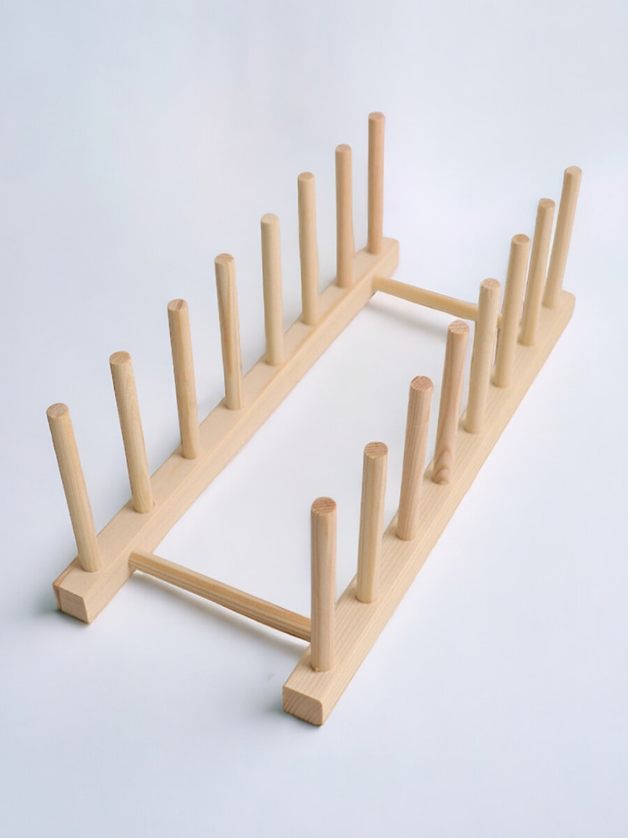 Изображение Подставка под тарелки, доски, книги, стаканы, сушилка для тарелок, бамбук (5 секций)