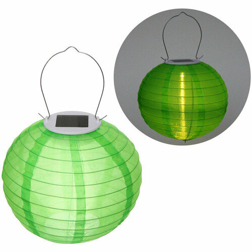 Светильник дачный на солн батарее Фонарик 20 см 1 лампа LED с подвесом Салатовый 779₽