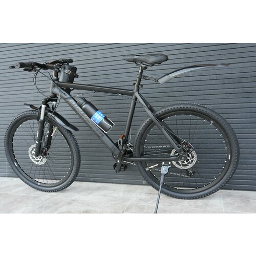 Велосипед горный Richiesto 26 Алюминиевая рама Спортивный Для активного отдыха, модель 2024 года, черный матовый велосипед richiesto tt102 26 для активного отдыха черный с синим