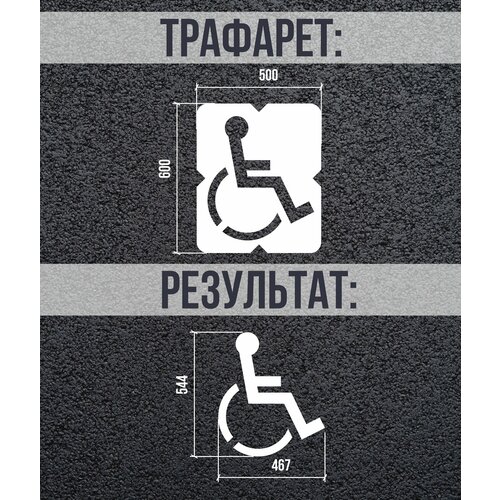 Трафарет для нанесения разметки "Парковочное место для инвалидов"