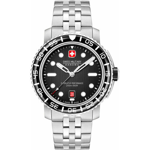 Наручные часы Swiss Military Hanowa SMWGH0001702, черный, серебряный