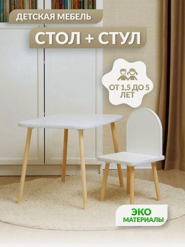 Изображение товара Детский стол и стул, комплект детской мебели