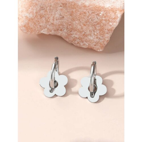 Серьги конго Jasmine House, серебристый