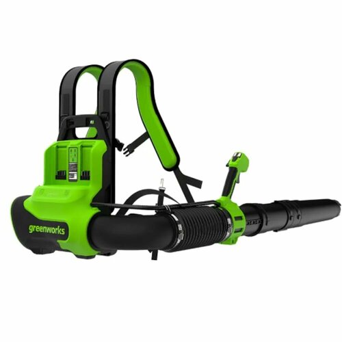 Воздуходувка ранцевая аккумуляторная GREENWORKS GD40BPG2 40В, б/щ, без АКБ и ЗУ (2408107) черный, зеленый
