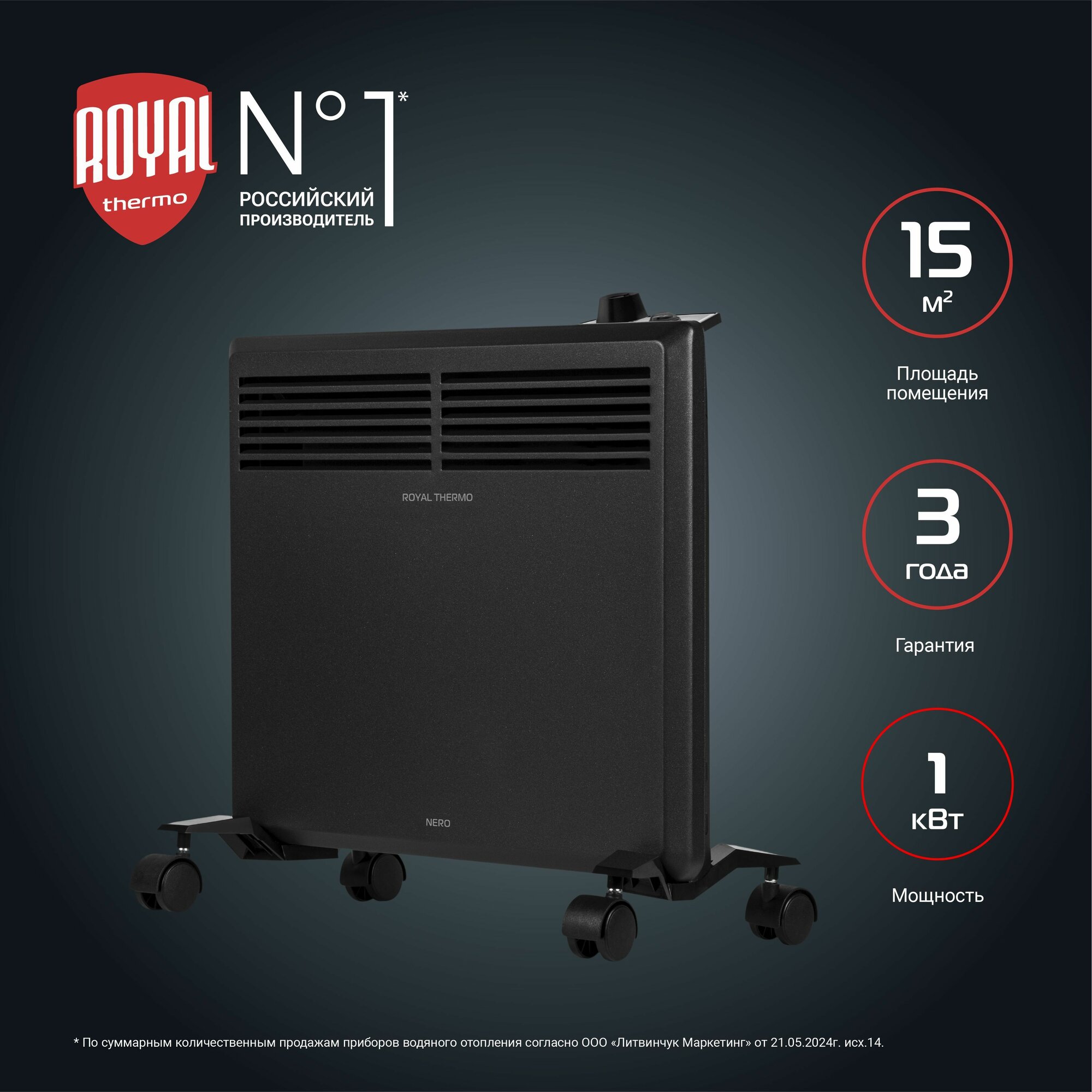 Конвектор электрический Royal Thermo Nero RTCN/M-1002