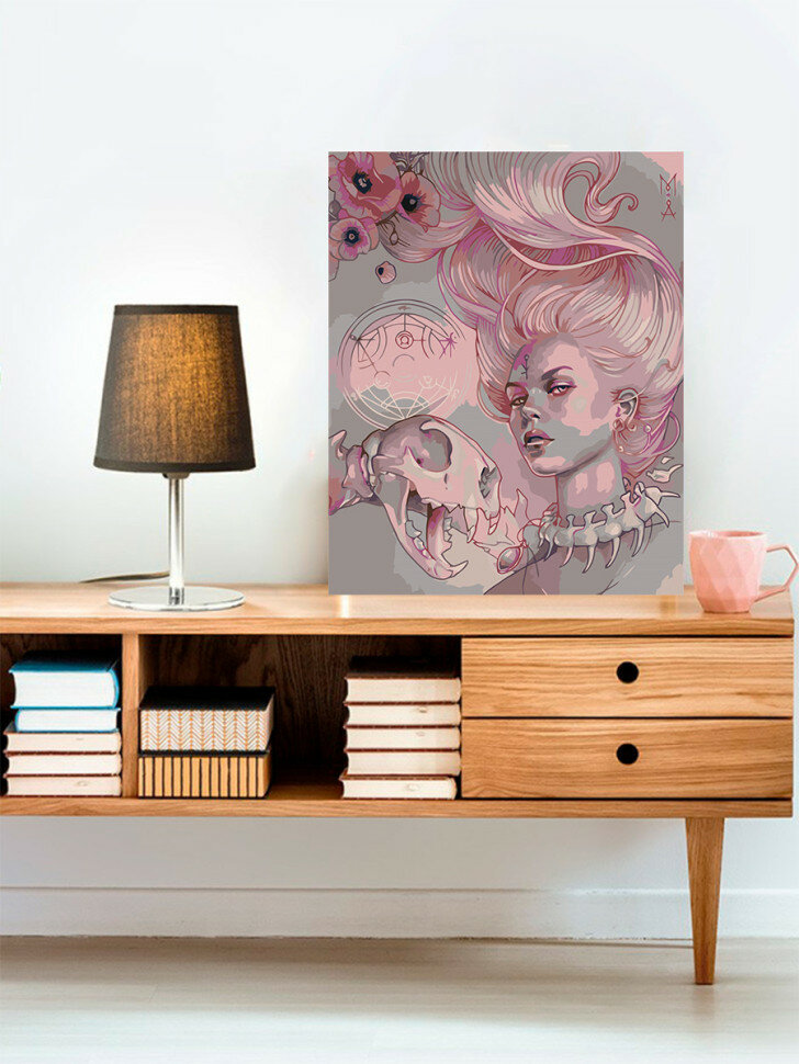 Картина по номерам "Девушка с цветами" — фото 1