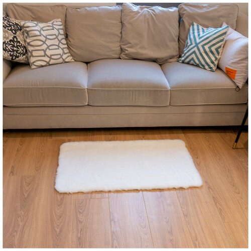 Ковер комнатный 60х90 см (Иск. мех, ТПР), Белый