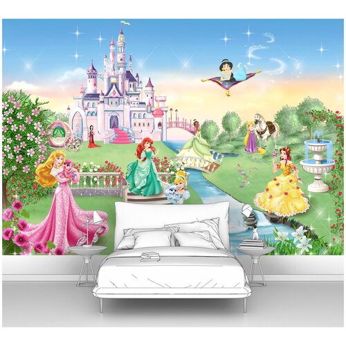 фото Фотообои на стену первое ателье "для девочек - принцессы и замок" 145х100 см (шхв), флизелиновые premium