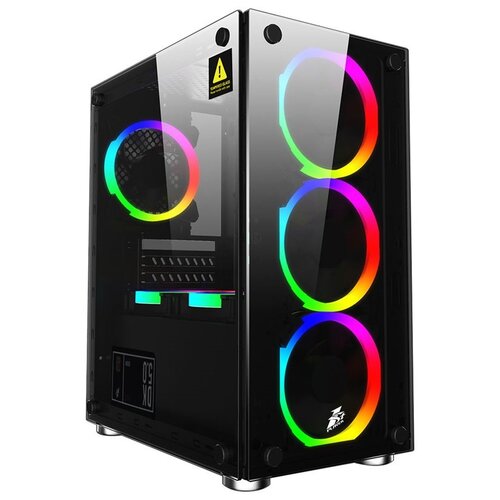 Компьютерный корпус 1stPlayer FireBase X2 черный 1stplayer v2 a 4r1 корпус fire dancing v2 a atx tempered glass 4x 120mm led fans inc v2 a 4r1