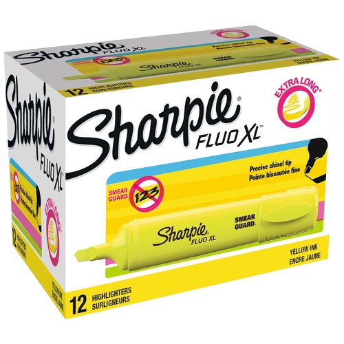 Sharpie Набор текстовыделителей Fluo XL, 12 шт., желтый, 12 шт.