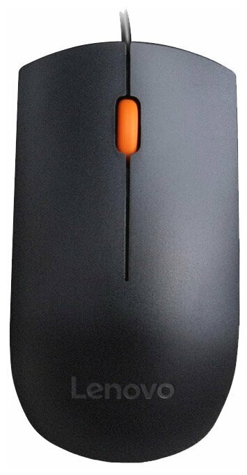 Мышь Lenovo 300 черный/оранжевый