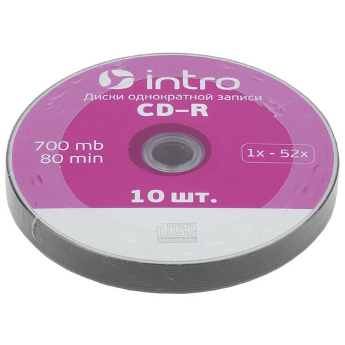 фото Intro диск cd-r intro 700mb 52x bulk, 10шт (ul120230a8n)