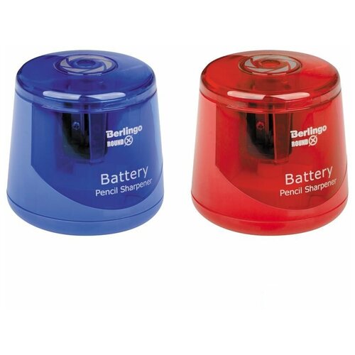 фото Точилка для карандашей электрическая berlingo roundx, питание от батарейки, цветная (bes_37004)