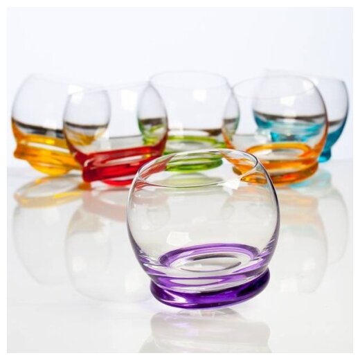 Набор стаканов 6 шт Bohemia Crystal Крези для виски, хрустальное стекло, 390 мл., арт. - фото №3