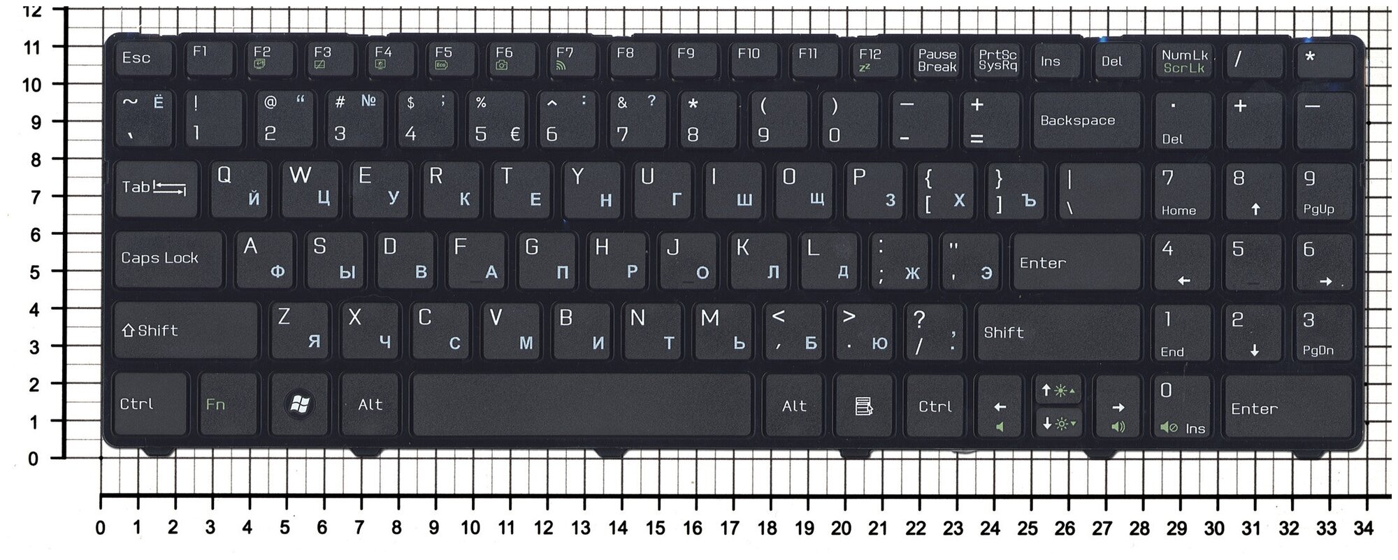 Клавиатура для ноутбука MSI 0KN0-XV1UI11 черная с рамкой