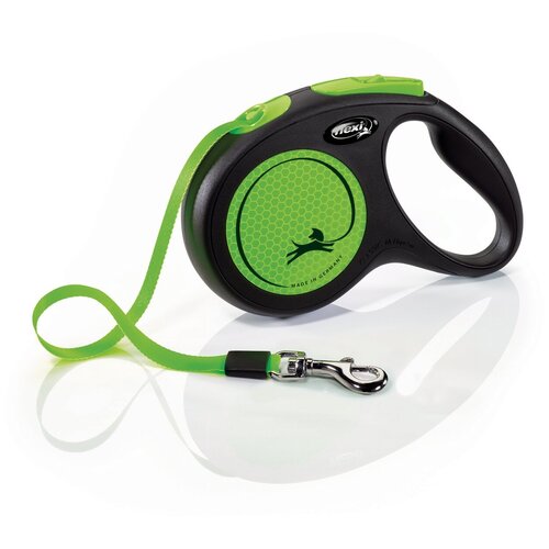 Flexi рулетка-ремень светоотражающая для собак, зеленая (15кг, 5м) ремень 5 11 tactical размер s зеленый