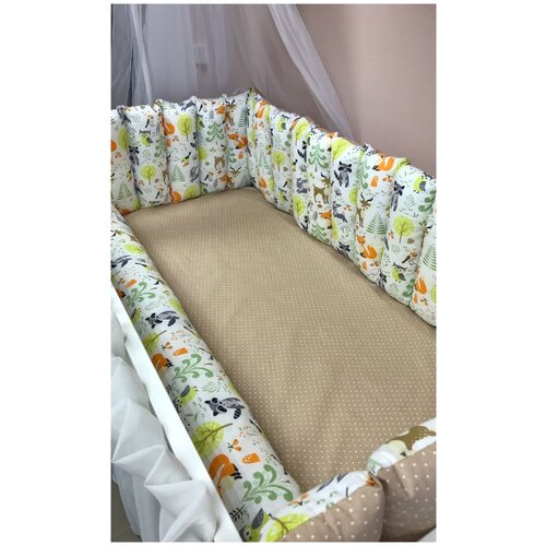 Бортик двухсторонний для детской кровати 125х75 см Заборчик Babygood, 100% хлопок