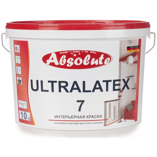 Краска водно-дисперсионная Absolute Ultralatex 7 полуматовая прозрачный 2.35 л