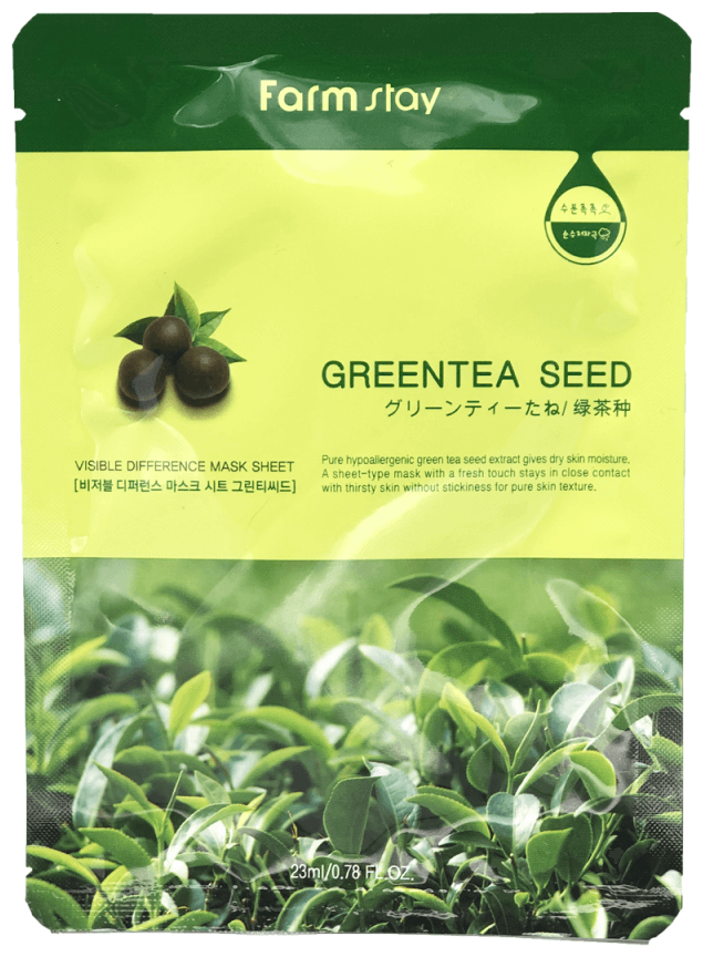 Маска для лица Farm Stay с экстрактом семян зеленого чая - Visible Difference Mask Sheet Green Tea Seed