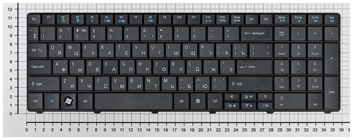 Клавиатура для ноутбука Packard Bell EasyNote TE11 черная версия 2