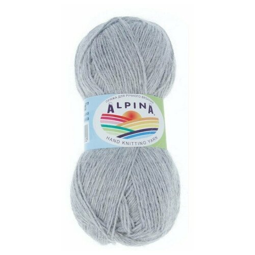 Пряжа Alpina ROLAND 100% альпака №25 св. серый - 4 мотка по 50 г