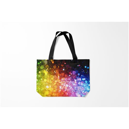 фото Сумка-шоппер / 46х35 см / неоновые принты / разные боке burnettie