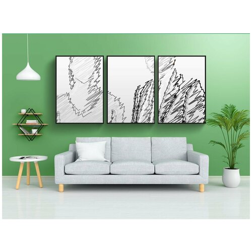 фото Набор модулных постеров для интерьера "люди, рисование, женщина" 60x90 см. в тубусе, без рамки lotsprints