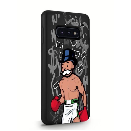 фото Черный силиконовый чехол musthavecase для samsung galaxy s10e monopoly boxing/ монополи боксер для самсунг галакси с10e противоударный