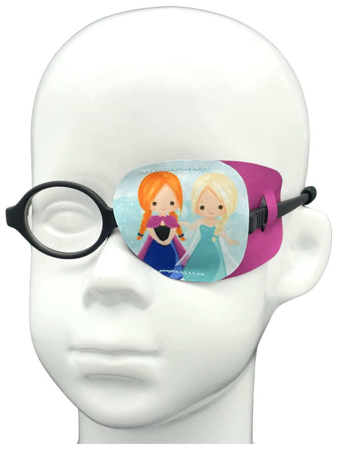 Окклюдер на очки eyeOK "Принцессы сестрички", размер M, для закрытия левого глаза, анатомический, детский