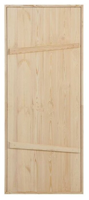 Дверной блок для бани, 190×80см, из сосны, на клиньях, массив, "Добропаровъ" - фотография № 1