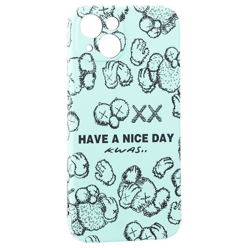 фото Чехол для iphone 13 (6.1") силикон luxo 0.8мм с флуоресцентным рисунком kaws j89