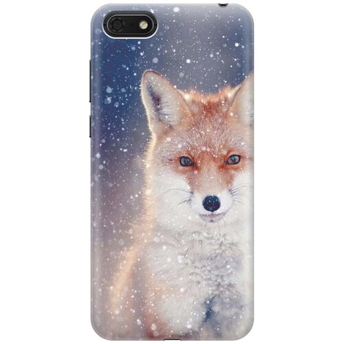фото Gosso ультратонкий силиконовый чехол-накладка для huawei y5 (2018) / y5 prime (2018) / honor 7s / honor 7a с принтом "лисица в снегопад"