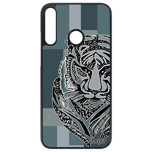 фото Красивый чехол на телефон // huawei p40 lite e // "тигр" хищник тайга, utaupia, серый