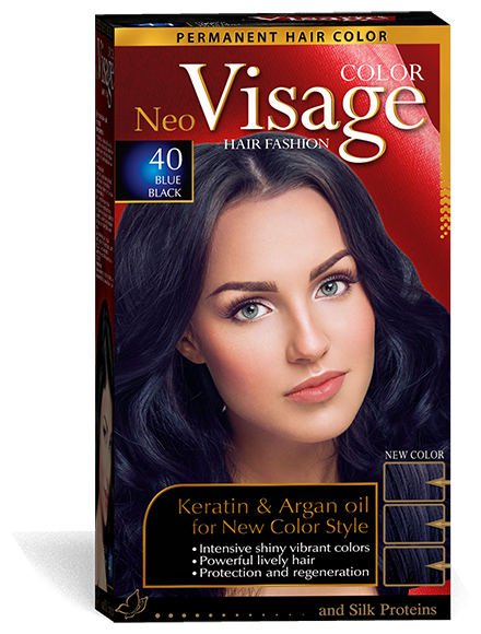 COLOR Visage Стойкая крем-краска для волос, 40 Иссиня-чёрный / Blue Black