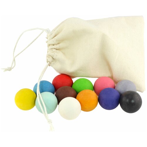 фото Деревянная развивающая игрушка для детей / набор шарики цветные 12 шт 30 мм для сортеров / ulanik