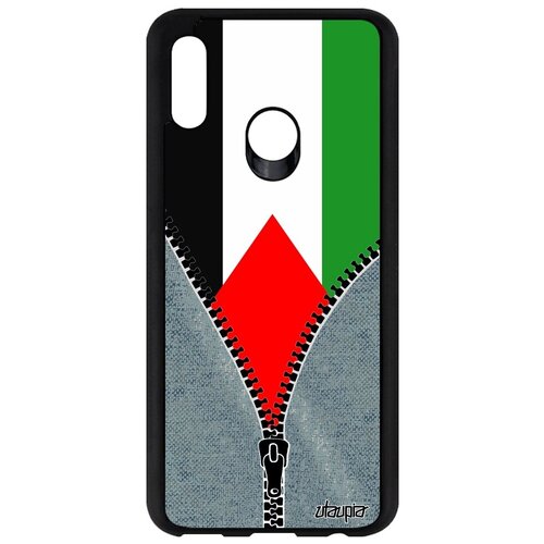 фото Красивый чехол для смартфона // honor 10 lite // "флаг палестины на молнии" государственный патриот, utaupia, серый