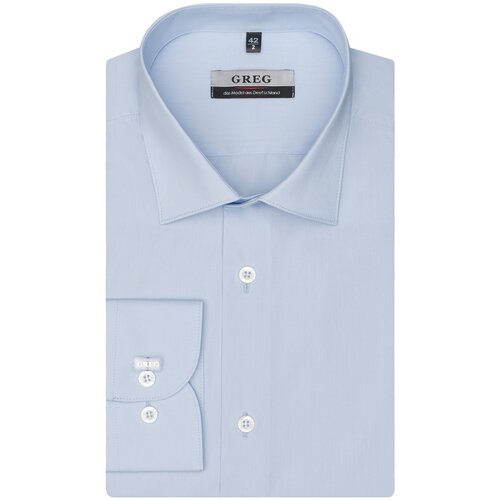 Рубашка GREG, размер 186-194/39, голубой рубашка greg повседневный стиль полуприлегающий силуэт длинный рукав размер 186 194 39 голубой