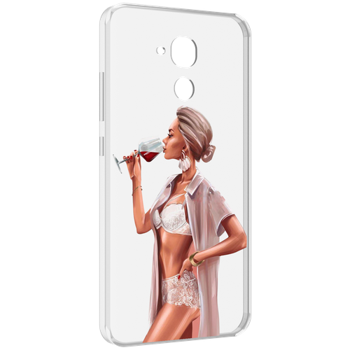 Чехол MyPads Девушка-с-вином женский для Huawei Honor 5C/7 Lite/GT3 5.2 задняя-панель-накладка-бампер