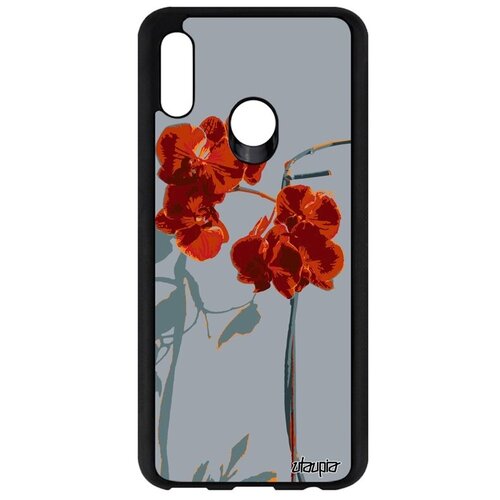 фото Защитный чехол для смартфона // huawei p smart 2019 // "цветы" природа акварель, utaupia, серый