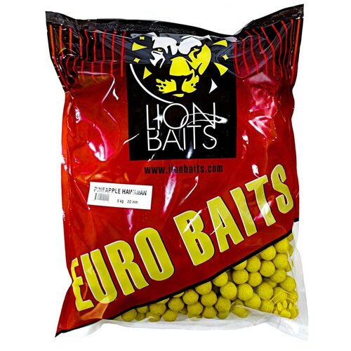 Бойлы тонущие LION BAITS серии EURO BAITS Ананас Гавайский Pineapple Hawaiian 20мм 5кг