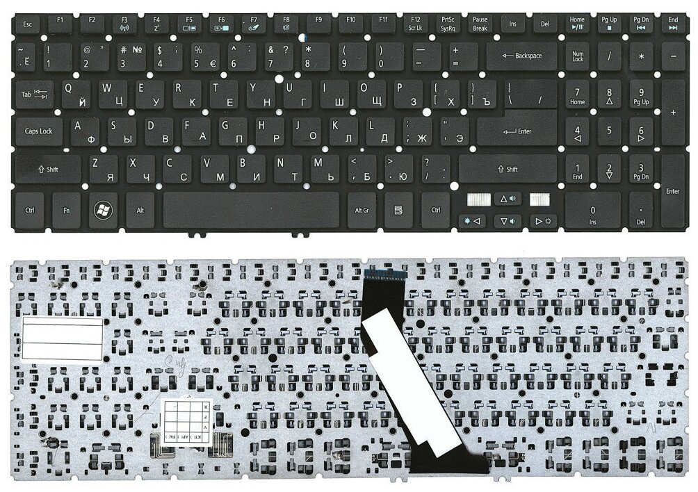 Клавиатура для ноутбука Acer Aspire V5 V5-5 Acer M5-581T черная